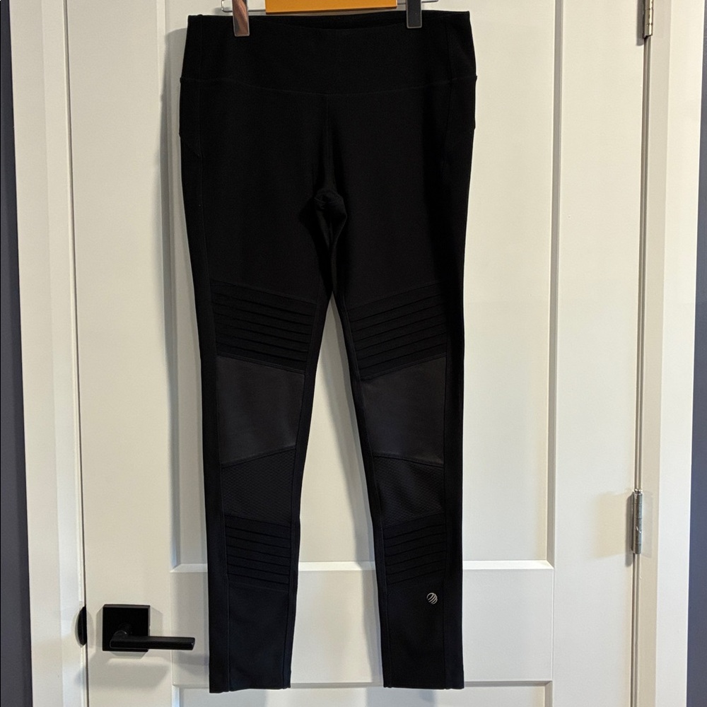 MPG stretchy moto leggings